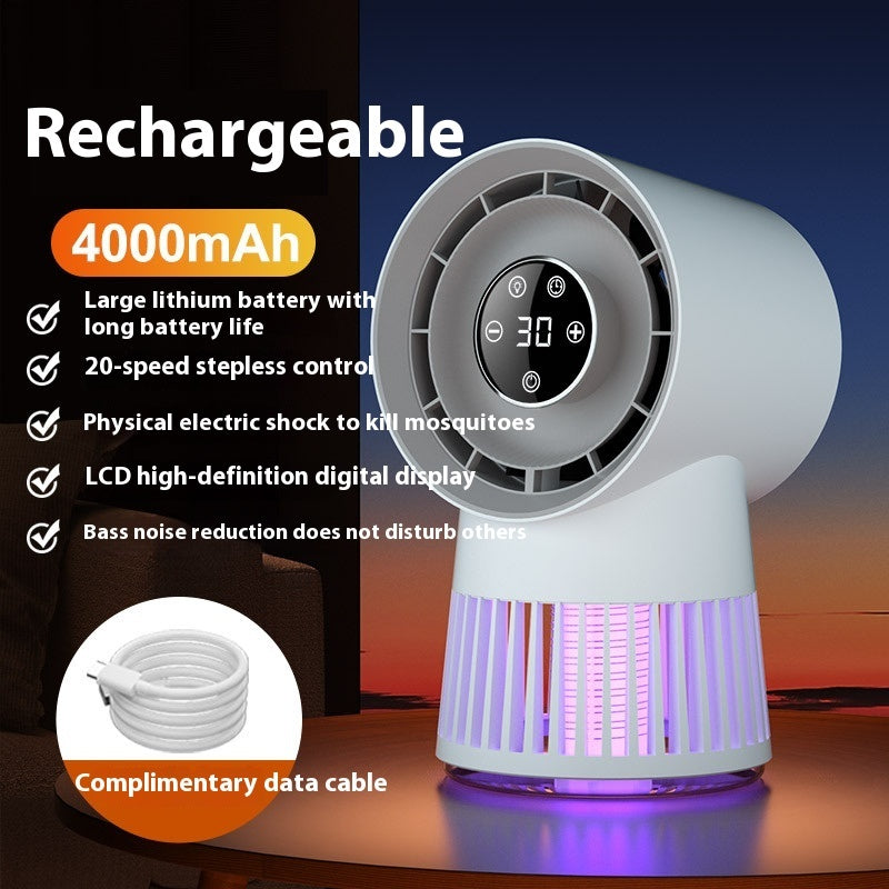 Creative 2-in-1 Mosquito Killing Mini Desk Fan Night Lamp