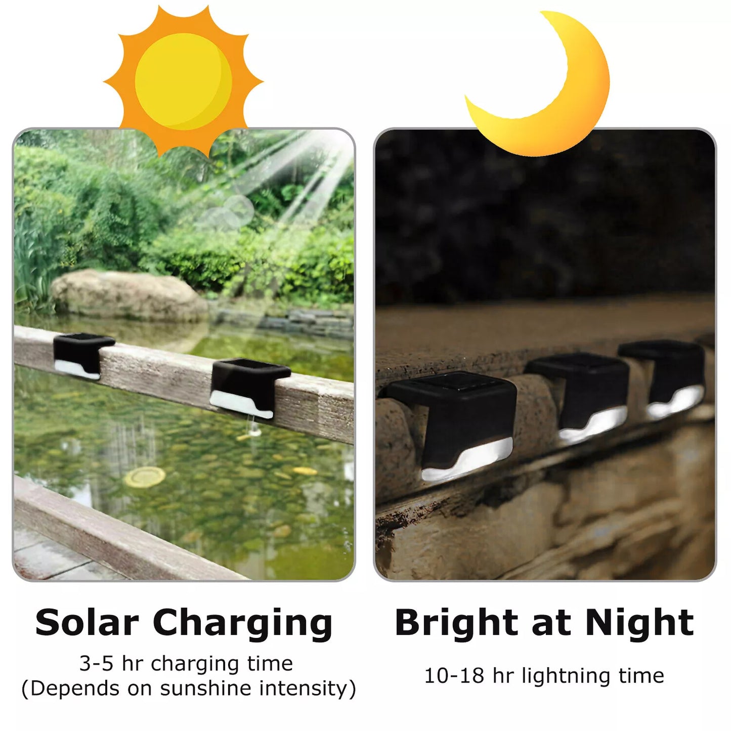 4 Solar LED Bright Deck Lights Outdoor Garden Patio Light