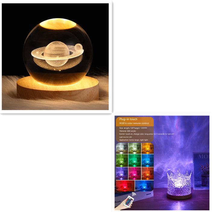 LED Water Ripple Ambient Night Light Table Lamp