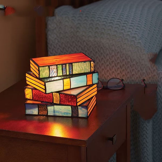 Stacked Books Lamp Nightstand Desk Lamps Resin Handicraft