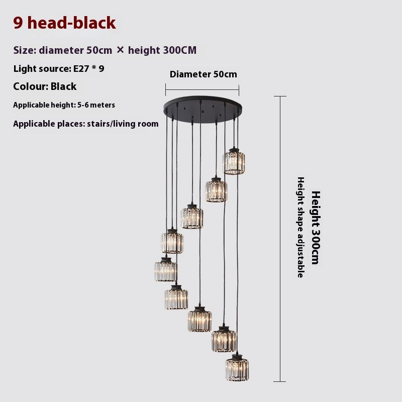 Duplex Staircase Long Chandelier Lamps Modern