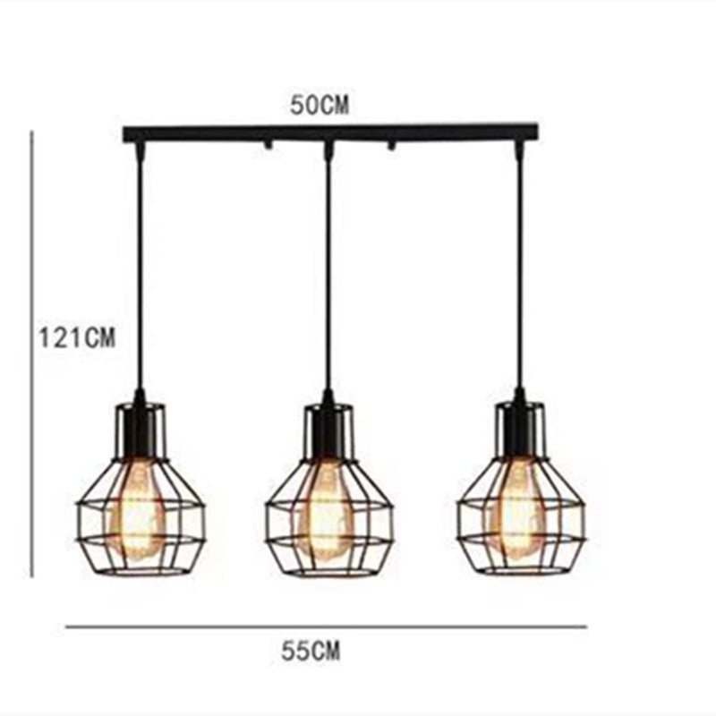 Small Iron Cage Industrial Chandeliers American Country Bar Table Lamps