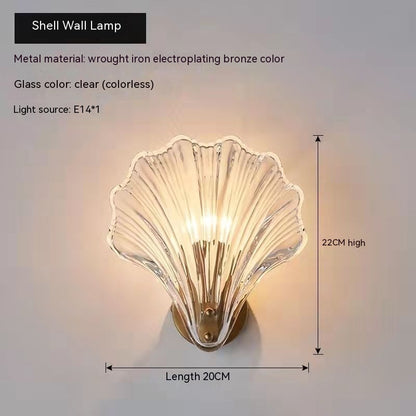 Simple Shell Glass Master Bedroom Italian Wall Lamp