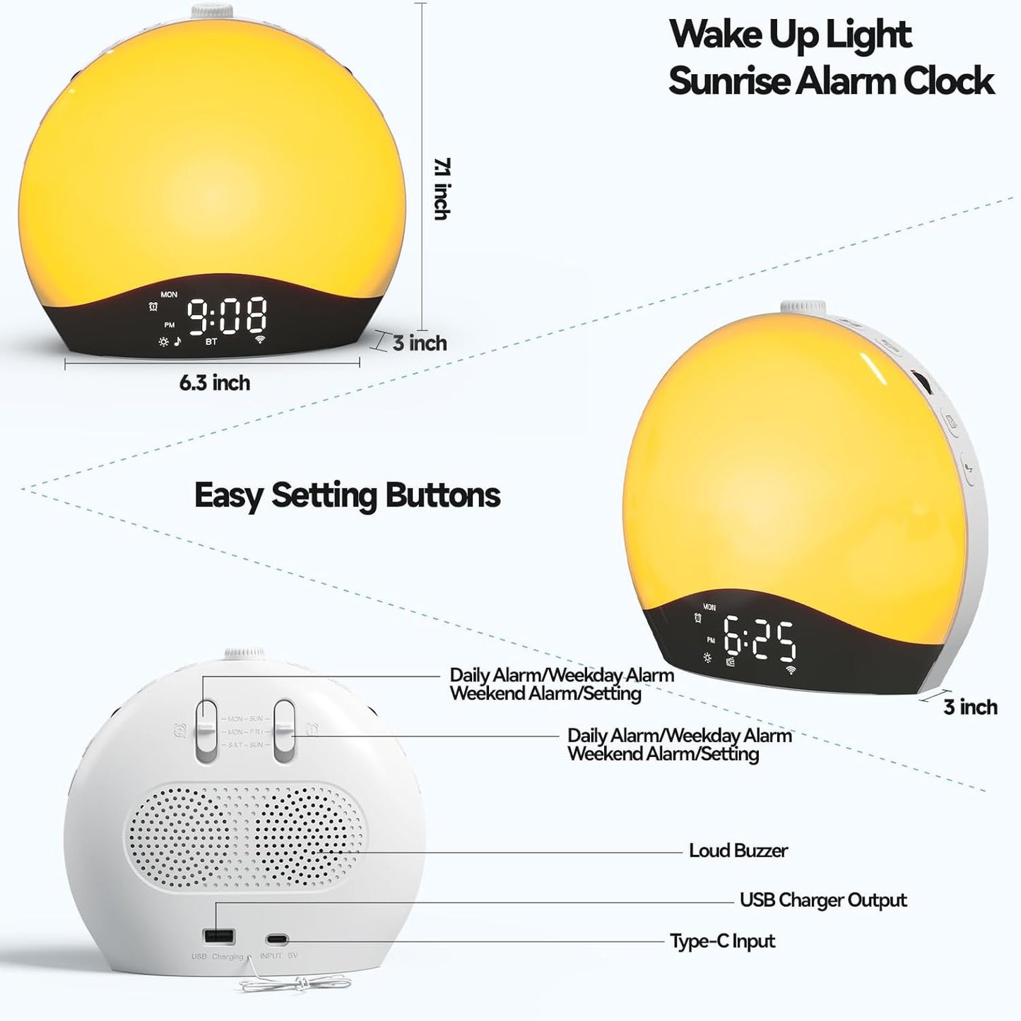 Sunrise Alarm Clock Wake Up Light Smart Wake-up Light