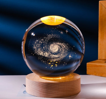 3D Warm Light Inner Carving Solid Wood Desktop