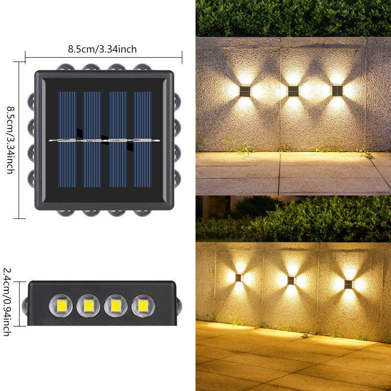 Solar Outdoor Wall Convex Mirror Wall Lamp Outdoor Courtyard