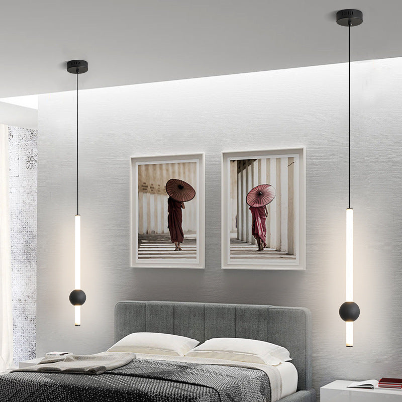 Minimalist Bedroom Bedside Chandelier Nordic Minimalist Modern Bedside Table Hanging Line Lamp LED Creative Atmosphere Lamps