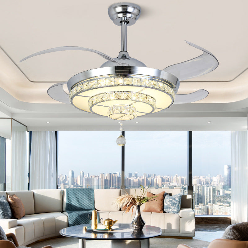 Luxury Crystal Invisible Ceiling Fan Lamp