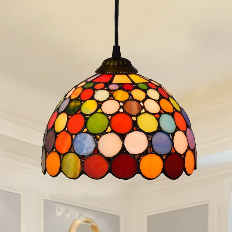 American Style Stained Glass Garden Dining Room Chandelier