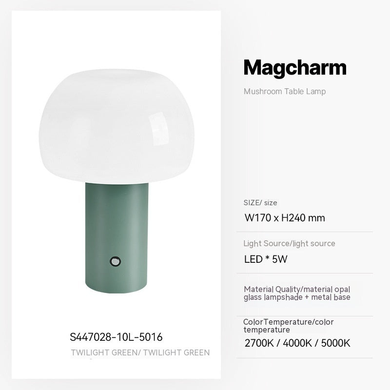 Small Mushroom Desk Lamp Wireless Charging Light