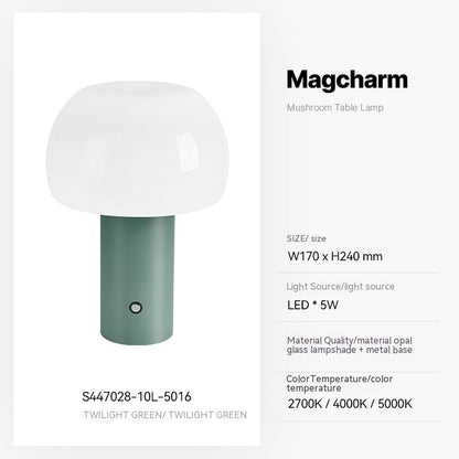 Small Mushroom Desk Lamp Wireless Charging Light