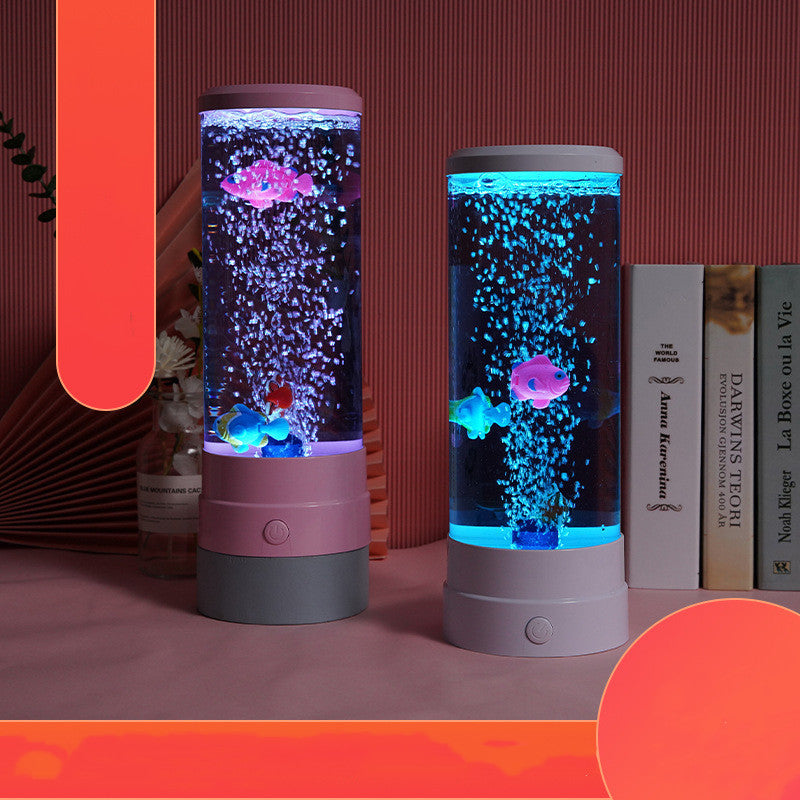 Colorful Gas Bubble Fish Atmosphere USB Plug-in Night Light