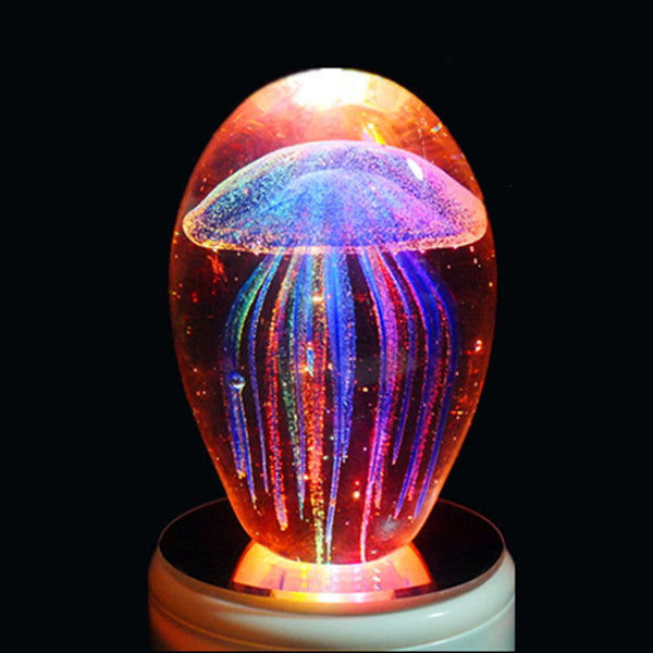 Jellyfish Crystal Ball Luminous Lamp Colored Glaze Small Ornaments