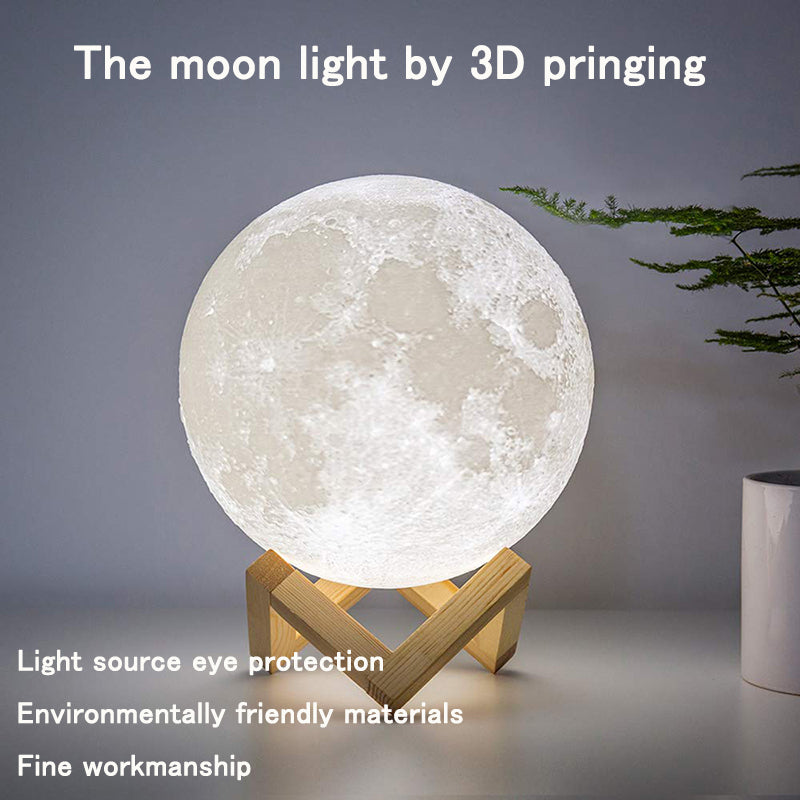 LED Night Lights Moon Lamp 3D Print Moonlight Timeable Dimmable