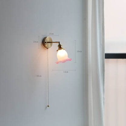 Adjustable Wall Lamp In Front Of Mirror In Bedside