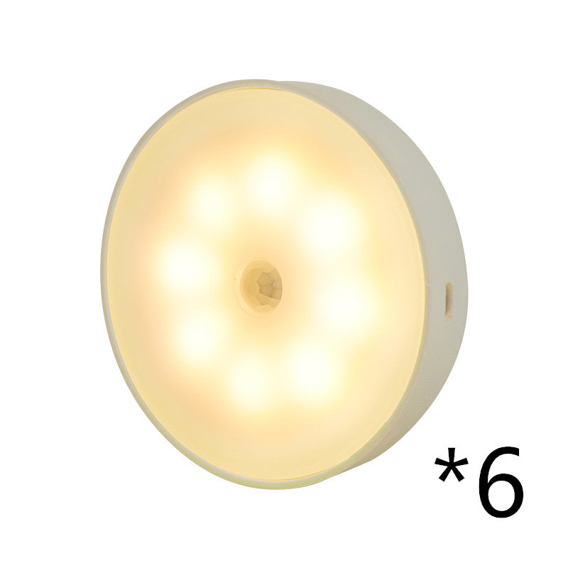 Usb Rechargeable Motion Sensor Light Round LED Puck