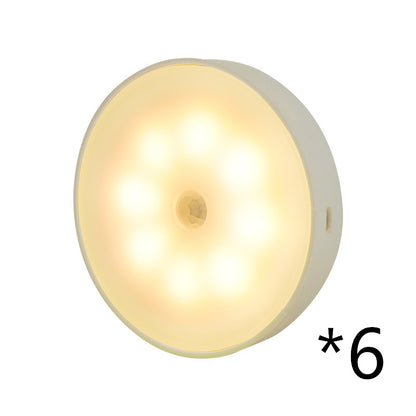 Usb Rechargeable Motion Sensor Light Round LED Puck