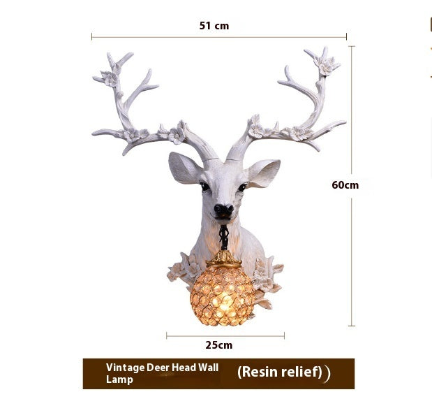 Lucky Antlers Wall Lamp Vintage Ornament Wall Lamp