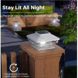 4 Pack Outdoor Solar Post Cap Lights  Garden Decor