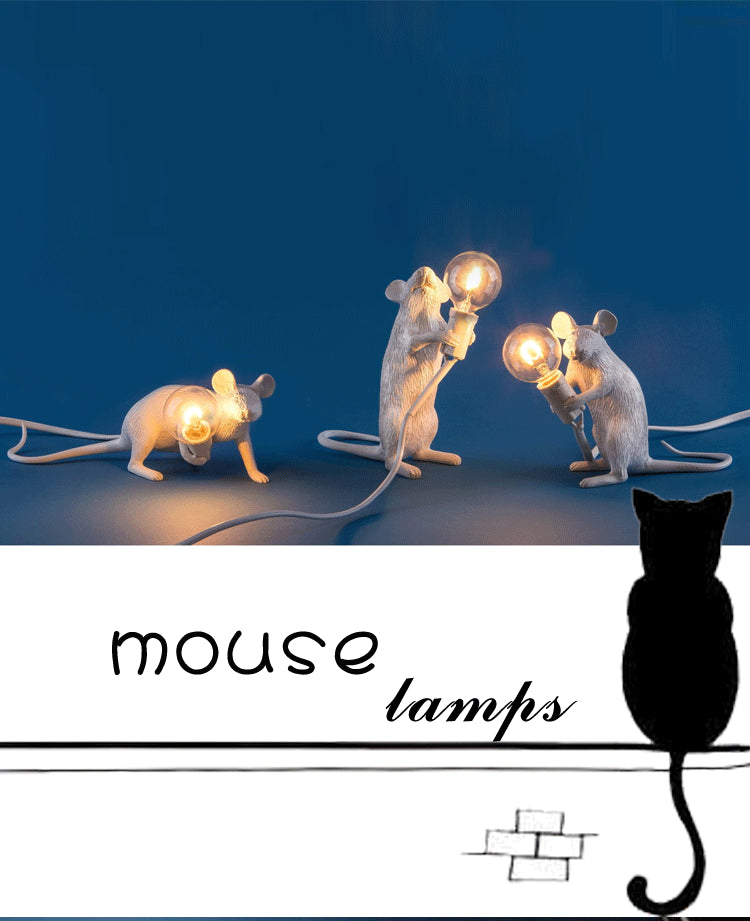 Creative Nordic Resin Mouse Table Lamp Desk LED Night Lights