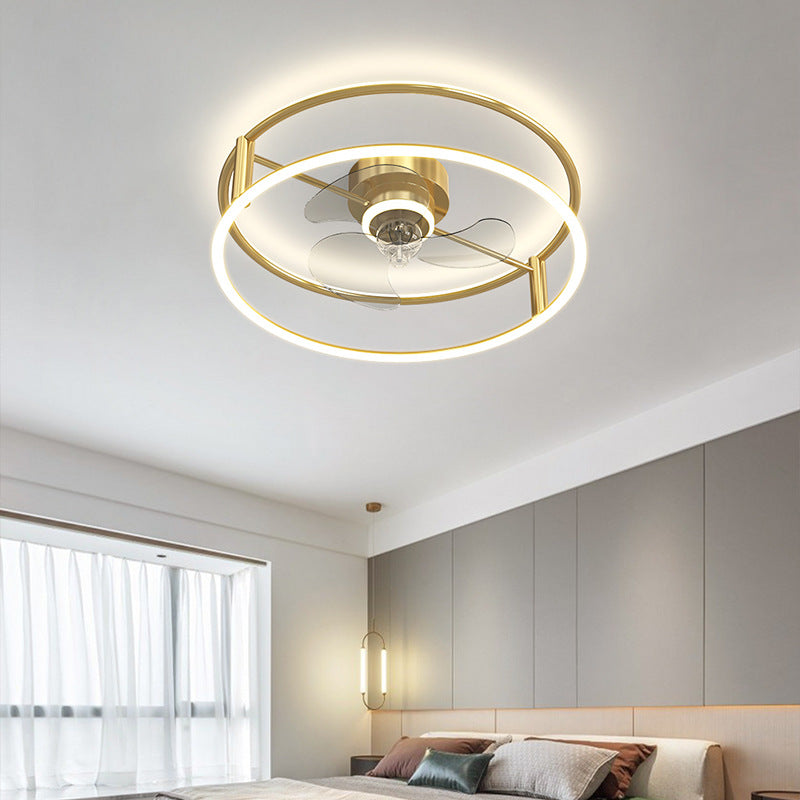 Modern Simple Dining Room Ceiling Fan Light