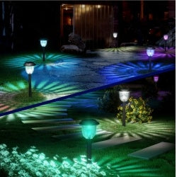 2 Pack RGB Outdoor Solar Pathway Lights IP65 Waterproof