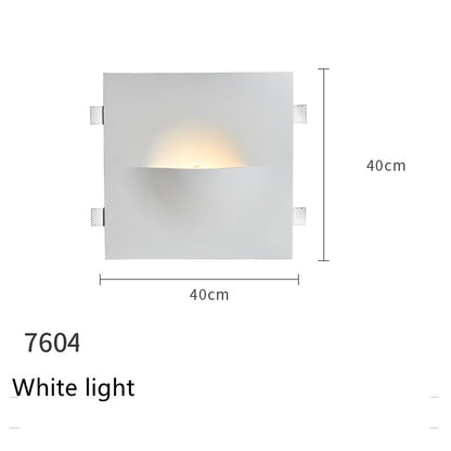 Minimalist Recessed Living Room Wall Sconce Plaster Without Frame