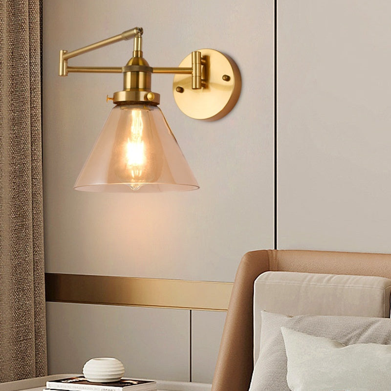 Bedroom Chinese Telescopic Long Brush Holder Wall Lamp