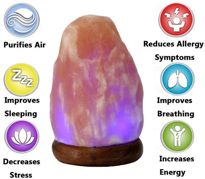 Crystal Salt USB Natural Colorful Color Changing Warm White Led Mineral Small Night Lamp