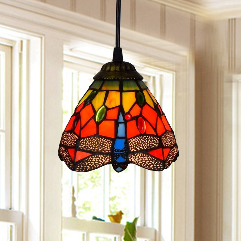 American Style Stained Glass Garden Dining Room Chandelier