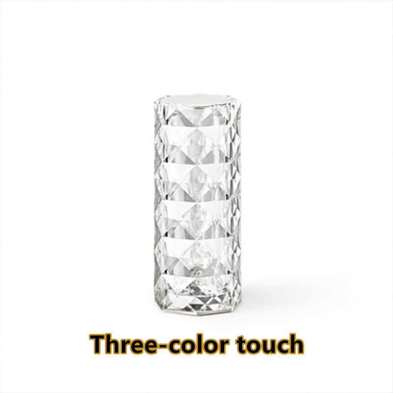 Nordic Crystal Lamp USB Table Lamps Bedroom Touch Dimming Lamp