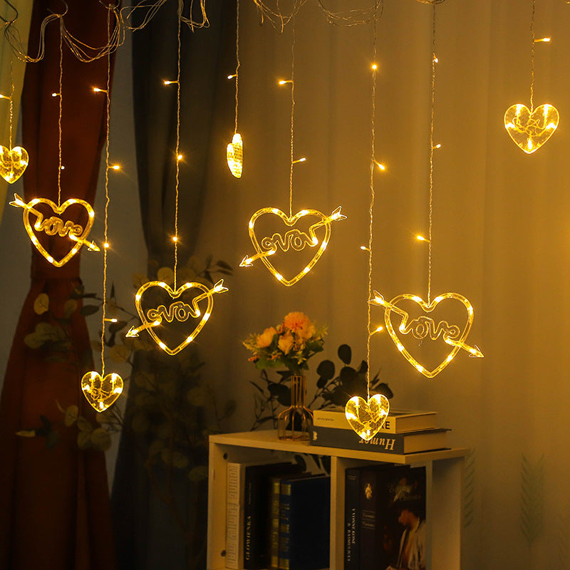 Love Curtain Lamp Room Holiday Romantic Decoration