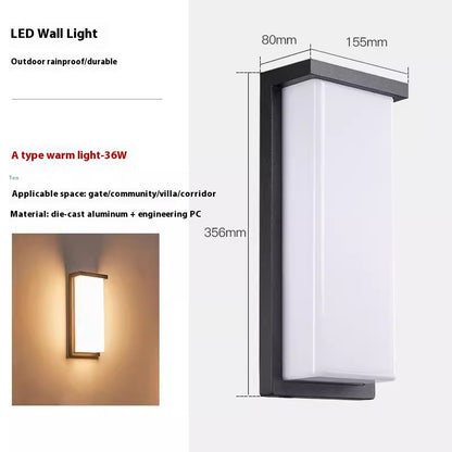 Outdoor Square Waterproof Balcony Aisle Led Wall Lamp