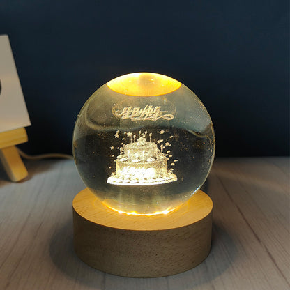 Usb Plug-in Luminous Crystal Ball Night Light