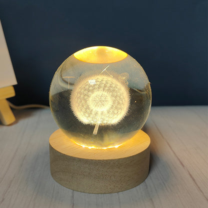 Usb Plug-in Luminous Crystal Ball Night Light