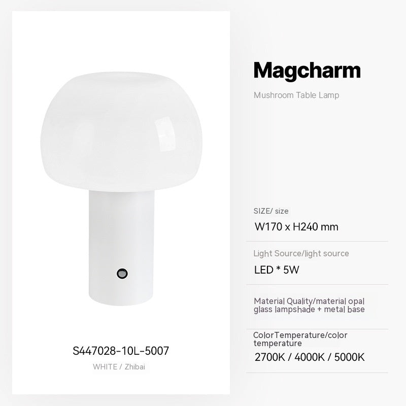 Small Mushroom Desk Lamp Wireless Charging Light