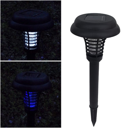 Solar Led Rechargeable Anti-Mosquito Lamp Electronic Fly Bug Zapper Insect Pest  Uv Trap Outdoor Garden Lawn Lamp