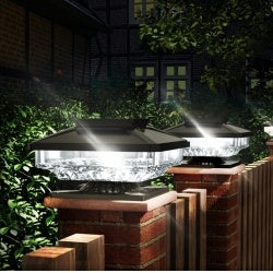 6 Pack Outdoor Post Cap Lights Cold White IP65 Waterproof