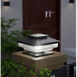 8 Pack Outdoor Solar Post Cap Lights Wood Posts In Garden