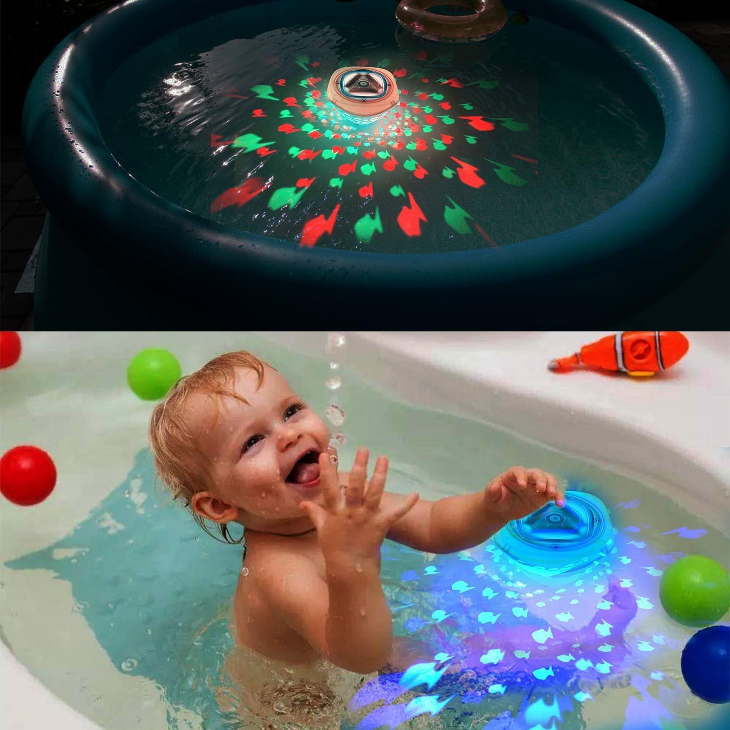 Fish Projection Bathtub Light Kids Toy LED Floating