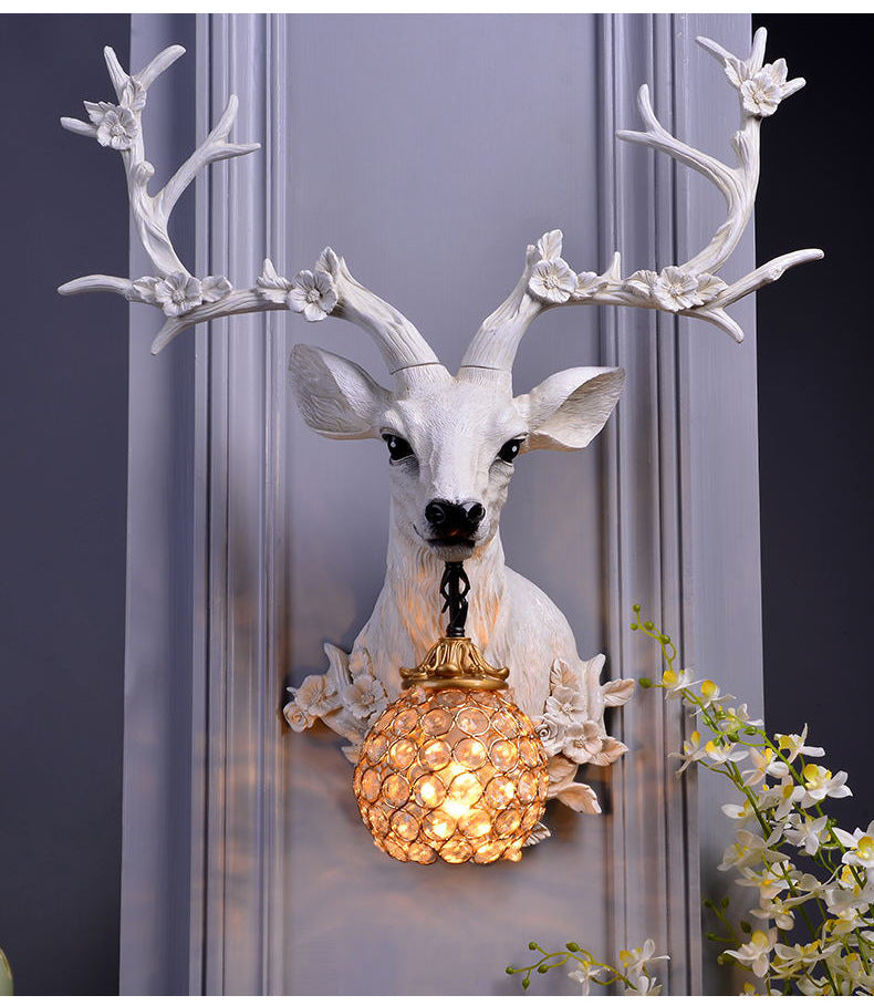 Lucky Antlers Wall Lamp Vintage Ornament Wall Lamp