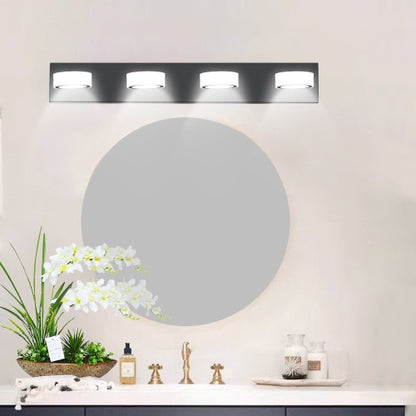 LED Modern Black 4 Light Vanity Light Fixture Mirror