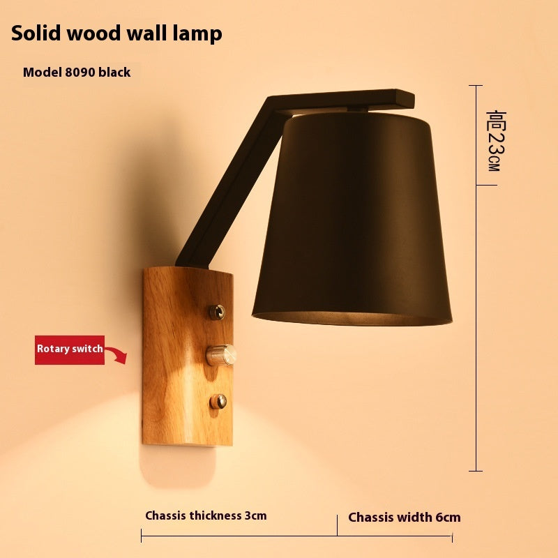 Bedroom Bedside Lamp Bar Aisle Light Solid Wood Lamp