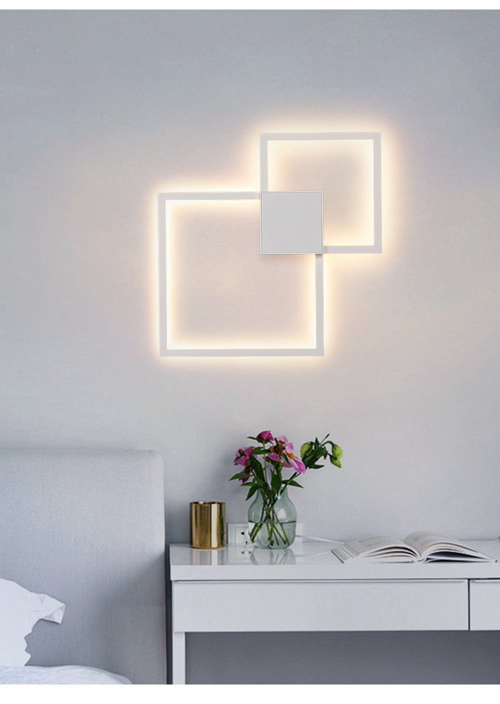 Simple geometric line LED shape wall light