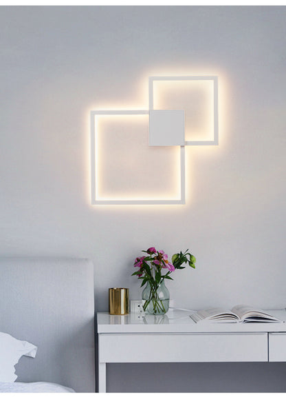 Simple geometric line LED shape wall light