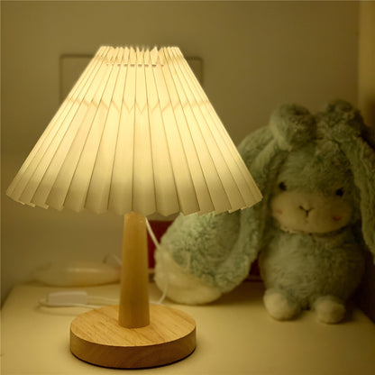 Usb Vintage Pleated Lamp Dimmable Korean Table Light