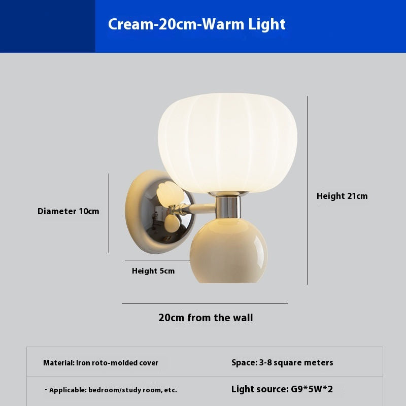 Cream Style Wall Lamp Bedroom Bedside Lamp Aisle Light