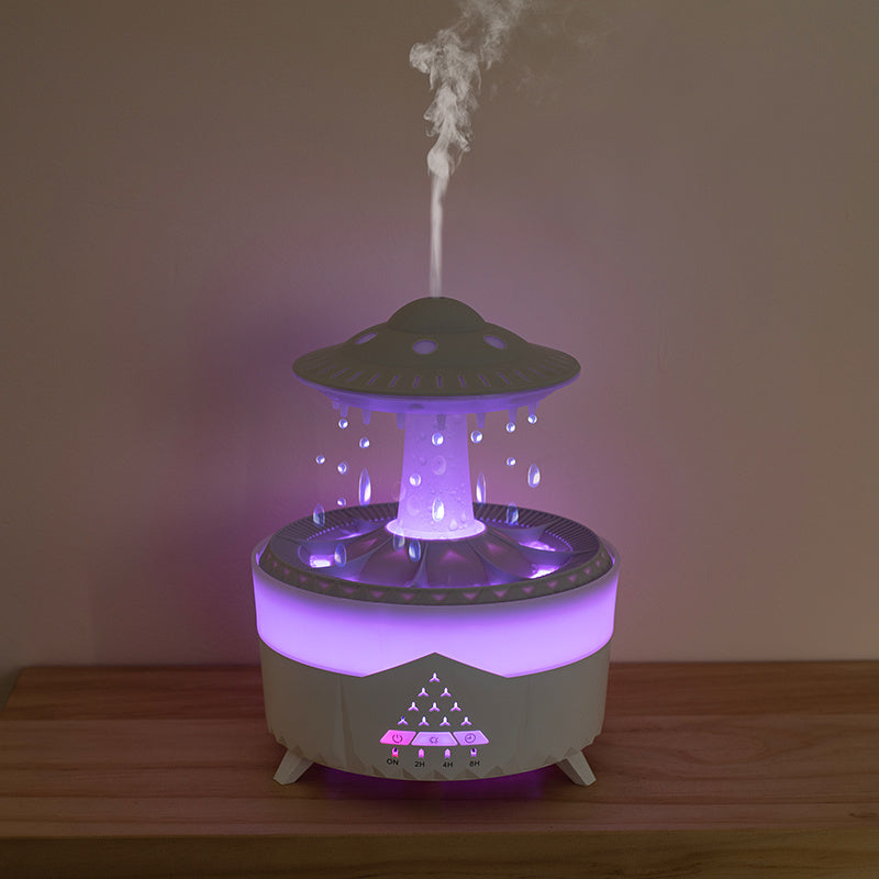 Raining Humidifier UFO Raindrop Aromatherapy LED Lamp