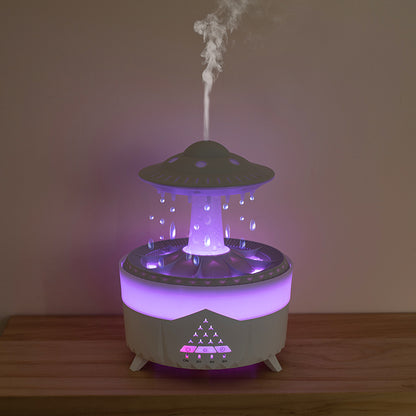 Raining Humidifier UFO Raindrop Aromatherapy LED Lamp