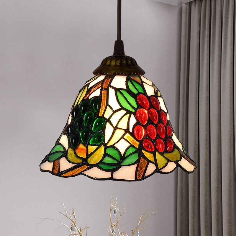 American Style Stained Glass Garden Dining Room Chandelier